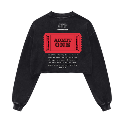 Ladies Long Sleeve Cropped Top HEAVEN is FREE Shirt Hebrews [9:28]