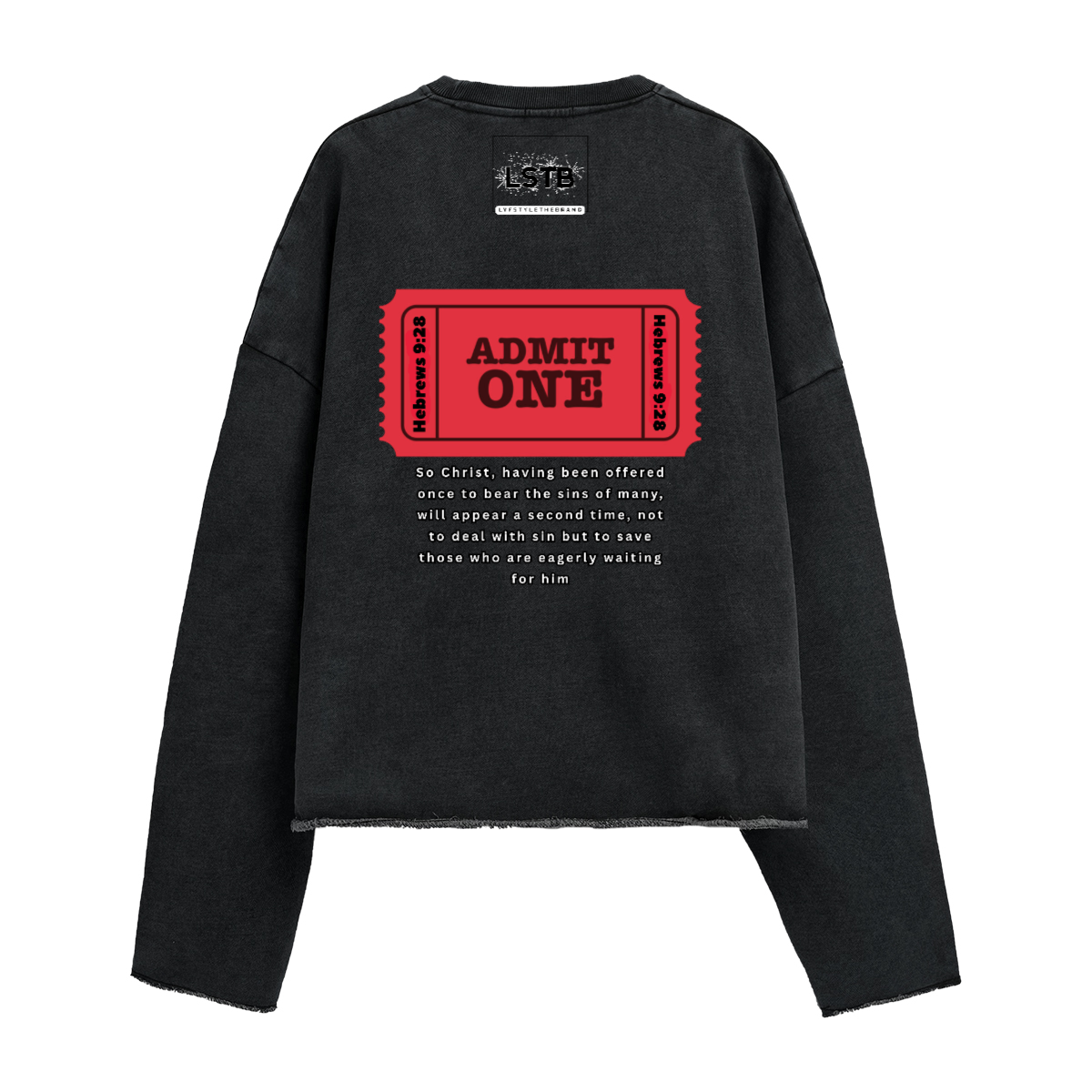 Oversized Cropped Long Sleeve HEAVEN is FREE Sweater Hebrews [9:28]