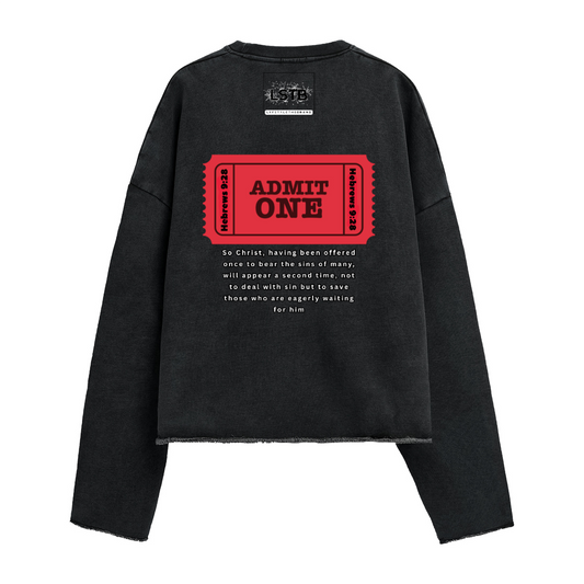 Oversized Cropped Long Sleeve HEAVEN is FREE Sweater Hebrews [9:28]