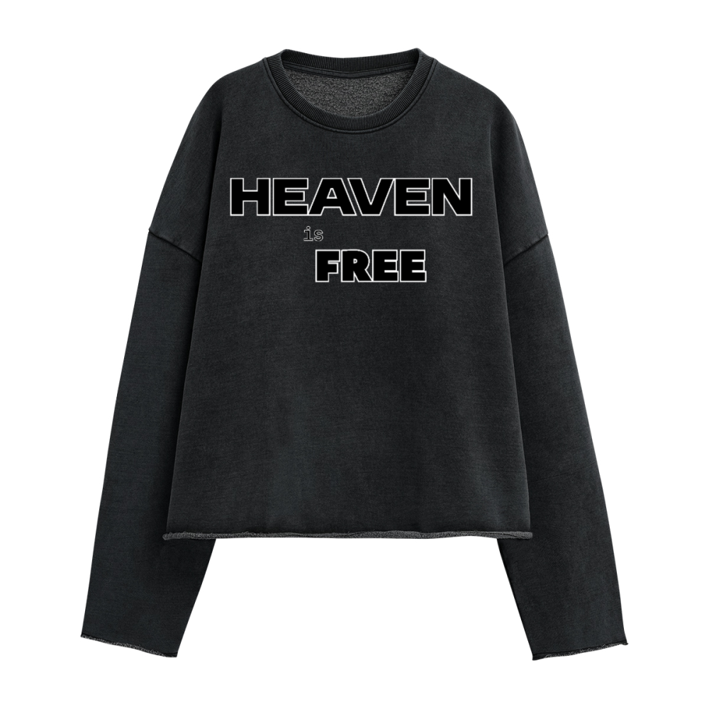 Oversized Cropped Long Sleeve HEAVEN is FREE Sweater Hebrews [9:28]