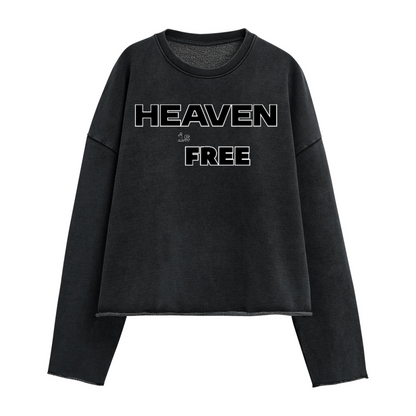 Oversized Cropped Long Sleeve HEAVEN is FREE Sweater Hebrews [9:28]