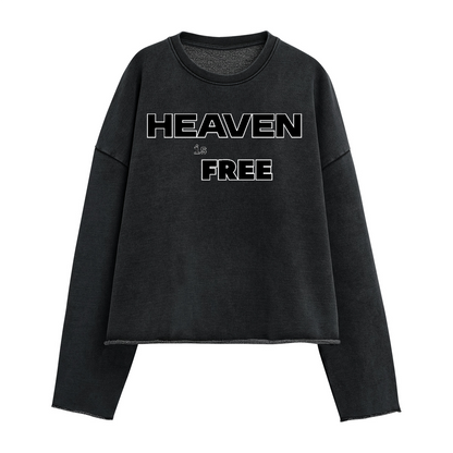 Oversized Cropped Long Sleeve HEAVEN is FREE Sweater Hebrews [9:28]