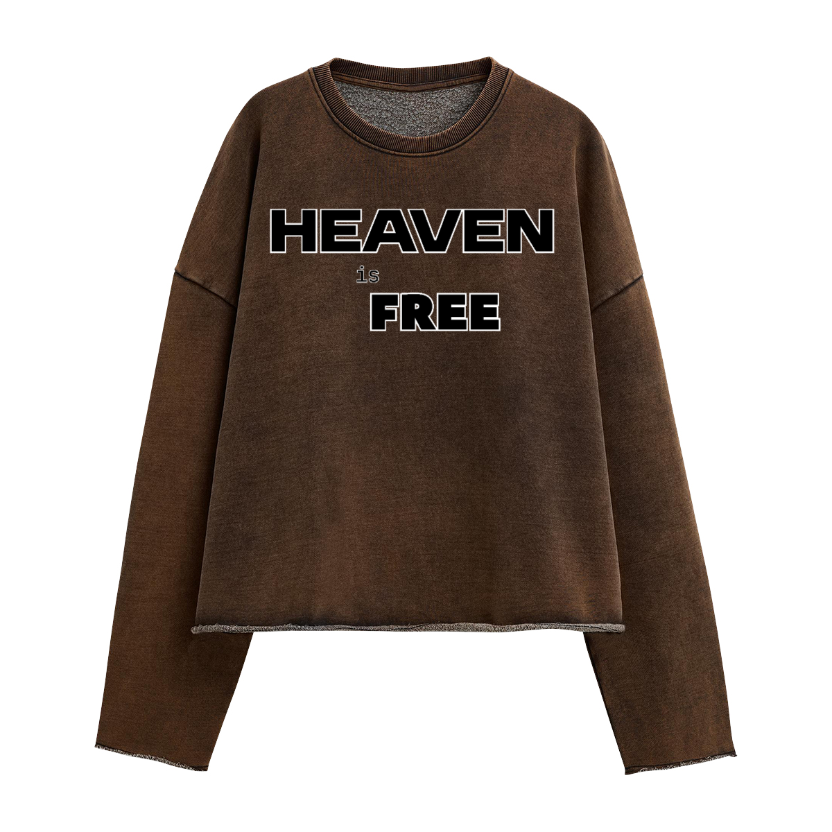 Oversized Cropped Long Sleeve HEAVEN is FREE Sweater Hebrews [9:28]